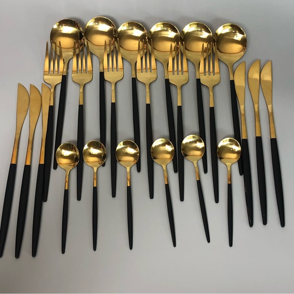 24pcs Stainless Steel Cutlery Set Portuguese Spoon Western Cutlery Sets - Picture 3 of 16